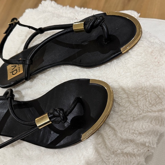 DV by Dolce Vita Black Sandals with Gold Accents - Picture 2 of 3